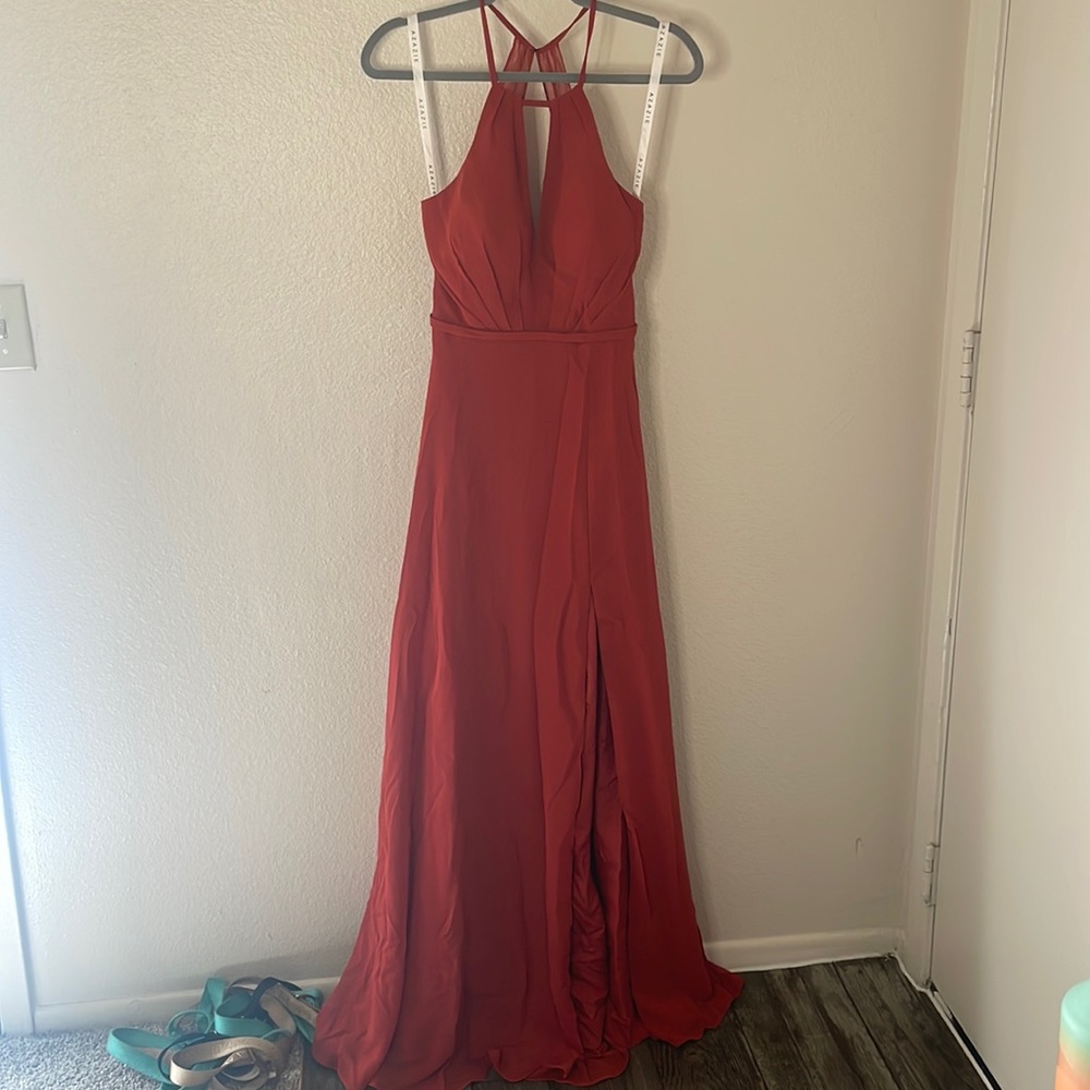 Rust colored formal gown